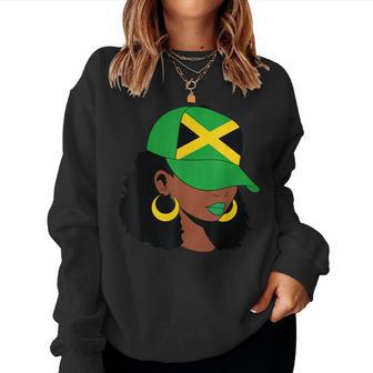 Afro Patriotic Jamaica Flag Jamaica Girls Rock Jamaica Women Sweatshirt - Thegiftio UK