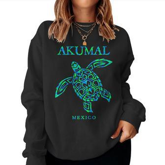 Akumal Mexico Sea Turtle Vacation Souvenir Boys Girls Women Sweatshirt - Monsterry DE
