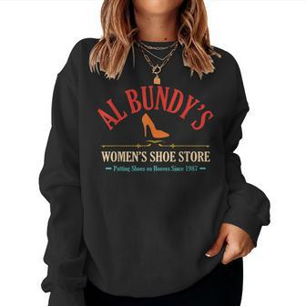 Al Bundy's Women's Shoe Store Putting Shoes Vintage Women Sweatshirt - Seseable