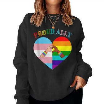 Ally Rainbow Flag Heart Lgbt Gay Lesbian Support Pride Month Women Sweatshirt - Monsterry AU