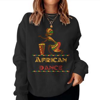 American Afro Girl African Dance Drum Djembe Women Sweatshirt - Monsterry