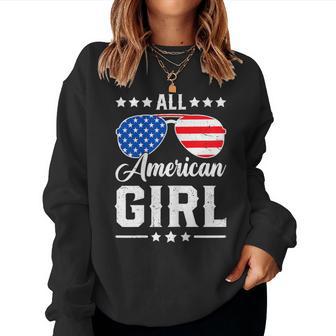 All American Girl 4Th Of July Patriotic Usa Matching Women Sweatshirt - Thegiftio UK