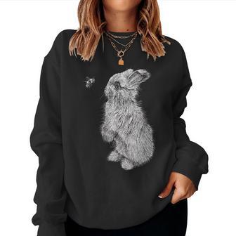 Angora Rabbit & Bee Honey Loves Bunny Women Sweatshirt - Monsterry DE