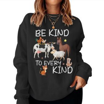 Animal Love Vegetarian Vegan Be Kind To Every Kind Women Sweatshirt - Monsterry UK