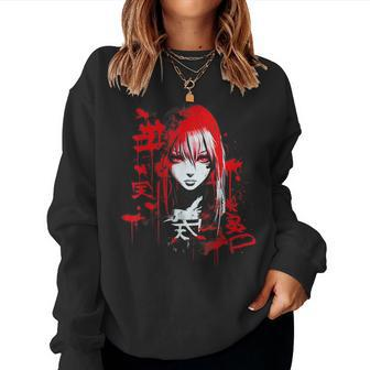 Anime Goth Girl Aesthetic Dark Pastel Edgy Manga Women Sweatshirt - Thegiftio UK
