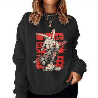Anime Manga Cyberpunk Aesthetic Techwear Harajuku Bunny Girl Women Sweatshirt - Monsterry UK