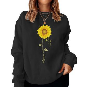 Appendix Cancer Sunflower Amber Ribbon Survivor Women Sweatshirt - Monsterry UK