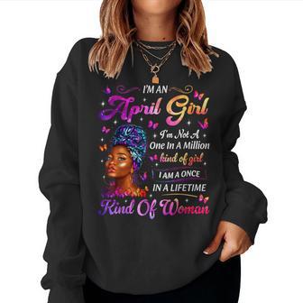 April Black Girl African American Birthday Black Women Women Sweatshirt - Thegiftio UK
