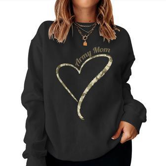Army Mom Proud Military Mother Camouflage Heart Women Sweatshirt - Monsterry