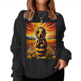 Artsy Apparel For Bee Lovers Artistic Bee Women Sweatshirt - Seseable