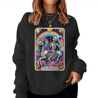 The Audacity Tarot Card Sarcastic Skeleton Women Sweatshirt - Seseable