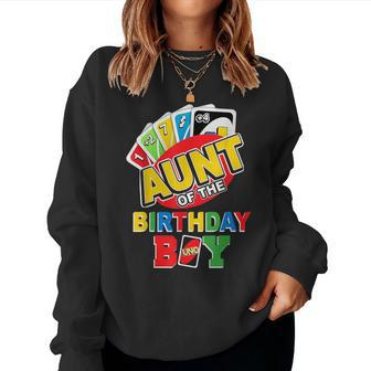 Aunt Of The Birthday Boy Uno Mom Mommy Mama 1St Bday Women Sweatshirt - Monsterry