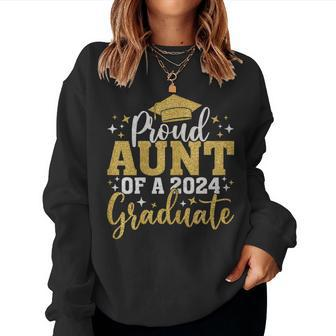 Aunt Senior 2024 Proud Aunt Of A Class Of 2024 Graduate Women Sweatshirt - Thegiftio UK