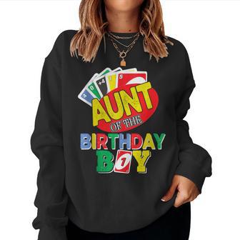 Aunt Of The Uno Birthday Boy Uno Birthday Boy Women Sweatshirt - Monsterry DE