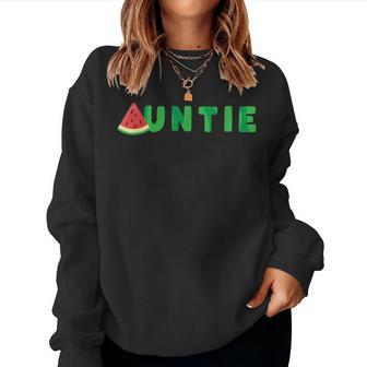 Auntie Watermelon Summer Tropical Fruit Women Sweatshirt - Monsterry UK