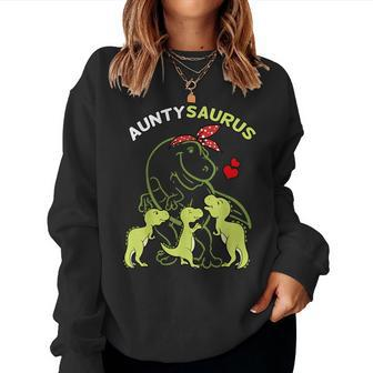 Auntysaurus Aunty Tyrannosaurus Dinosaur Aunt & Uncle's Day Women Sweatshirt - Monsterry