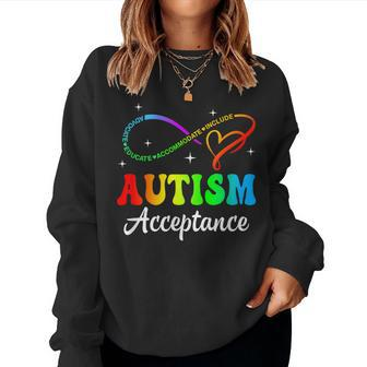 Autism Awareness Acceptance Infinity Symbol Kid Women Sweatshirt | Mazezy