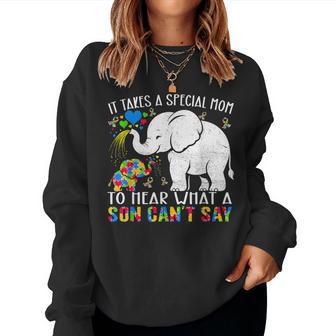 Autism Awareness Family Support Autism Mom Elephants Women Sweatshirt - Monsterry AU