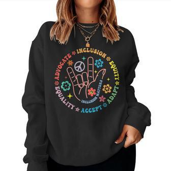 Autism Awareness Inclusion Matters Teacher Inspirational Women Sweatshirt - Seseable