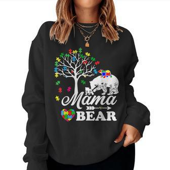 Autism Awareness Mama Bear Support Autistic Autism Mom Women Sweatshirt - Monsterry AU