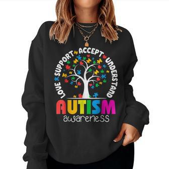 Autism Awareness Teacher Teach Hope Love Inspire Women Women Sweatshirt | Mazezy