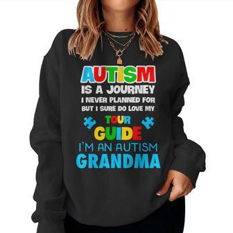 Autism Is A Journey I Never Planned Autism Grandma Awareness Women Sweatshirt - Thegiftio UK