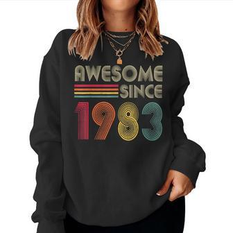 Awesome Since 1983 40Th Birthday Retro Vintage Women Women Sweatshirt - Monsterry DE