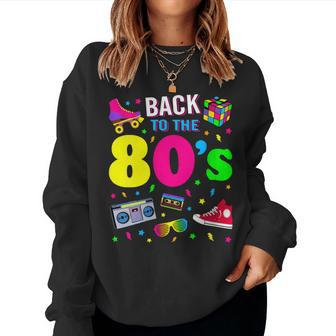 Back To 80'S 1980S Vintage Retro Eighties Costume Party Women Sweatshirt - Monsterry