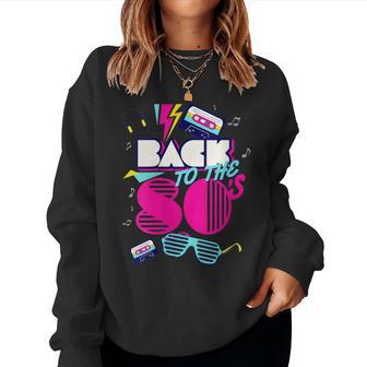 Back To 80'S Vintage Retro I Love 80'S Graphic Women Sweatshirt - Thegiftio UK