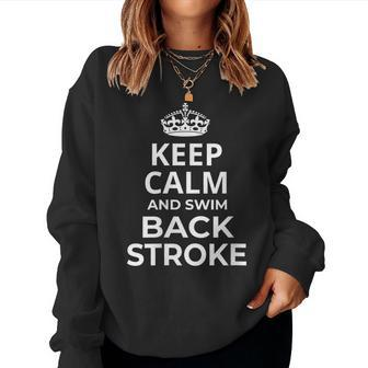 Back Stroke Swimmers 'Keep Calm And Swim Back Stroke' Women Sweatshirt - Monsterry DE