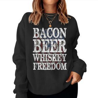 Bacon Beer Whiskey Freedom Women Sweatshirt - Monsterry UK