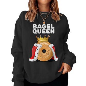 Bagel Queen Bagel Lover Cute Bagel Women Sweatshirt - Thegiftio UK