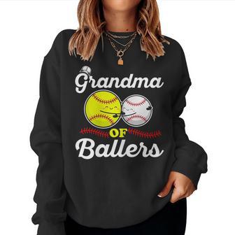 Ballers Family Quote For Your Baseball Softball Grandma Women Sweatshirt - Monsterry AU