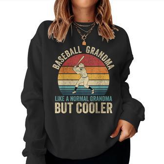 Baseball Grandma Like A Normal Grandma But Cooler Vintage Women Sweatshirt - Thegiftio UK