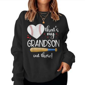Baseball Grandma Thats My Grandson Out There Women Women Sweatshirt | Mazezy