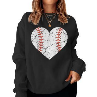 Baseball Heart Sports Player Coach Fan Girls Women Sweatshirt - Monsterry DE