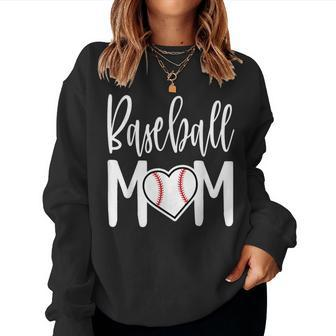 Baseball Mom Heart For Sports Moms Women Sweatshirt - Seseable