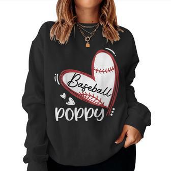 Baseball Poppy Heart Baseball Pride Mother's Day Women Sweatshirt - Monsterry DE