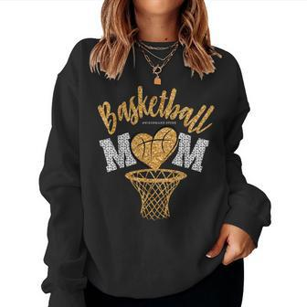Basketball Mom Leopard Basketball Senior Mom 2024 Mother Day Women Sweatshirt - Seseable