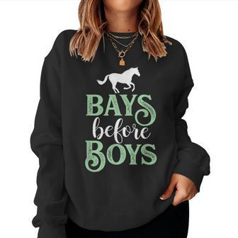 Bays Before Boys Horse Riding Lover Women Sweatshirt - Monsterry CA