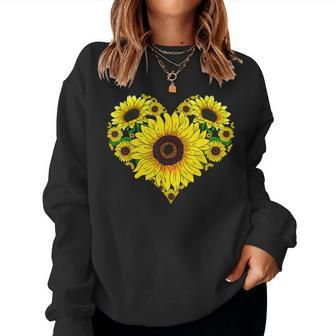 Beautiful Sunflower Lover Gardener Hippie Heart Sunflower Women Sweatshirt - Thegiftio UK