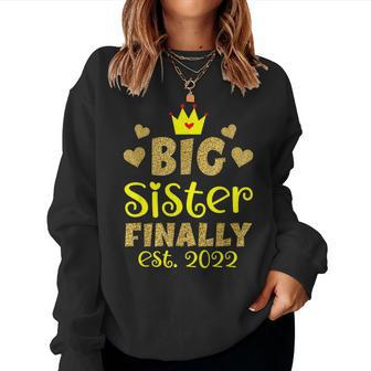 Become Big Sister 2022 Crown Women Sweatshirt - Monsterry DE