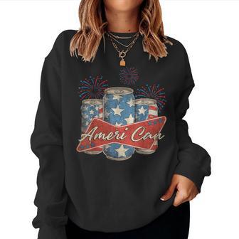 Beer American Flag 4Th Of July Merica Usa Drinking Women Sweatshirt - Thegiftio UK
