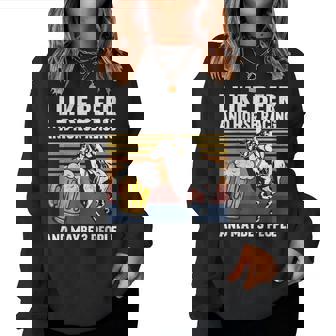 I Like Beer And Horse Racing And Maybe 3 People Vintage Women Sweatshirt - Monsterry