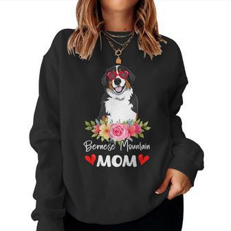 Bernese Mountain Mom Mama Sunglasses Dog Lover Owner Womens Women Sweatshirt - Seseable