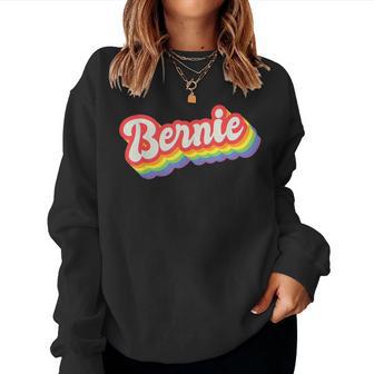 Bernie Pride Month Lgbtq Rainbow Flag Name Personalised Women Sweatshirt - Monsterry