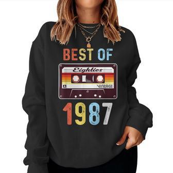 Best Of 1987 Retro Vintage Cassette Tape Women Women Sweatshirt - Monsterry UK