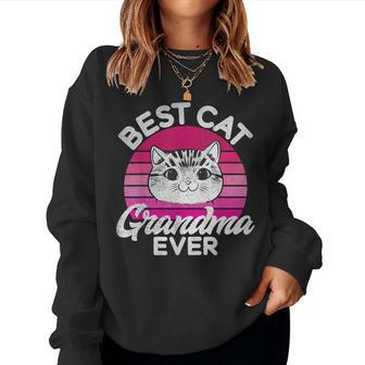 Best Cat Grandma Ever Cat Grandma Women Sweatshirt - Thegiftio UK