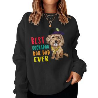 Best Cockapoo Dog Dad Ever Fathers Day Cute Hipster Women Sweatshirt - Monsterry