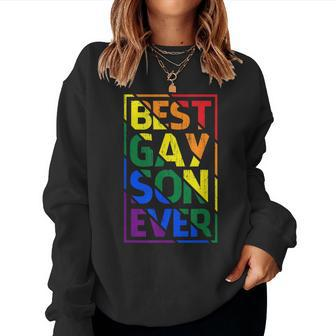 Best Gay Son Ever Lgbt Pride Rainbow Flag Family Outfit Love Women Sweatshirt - Monsterry AU